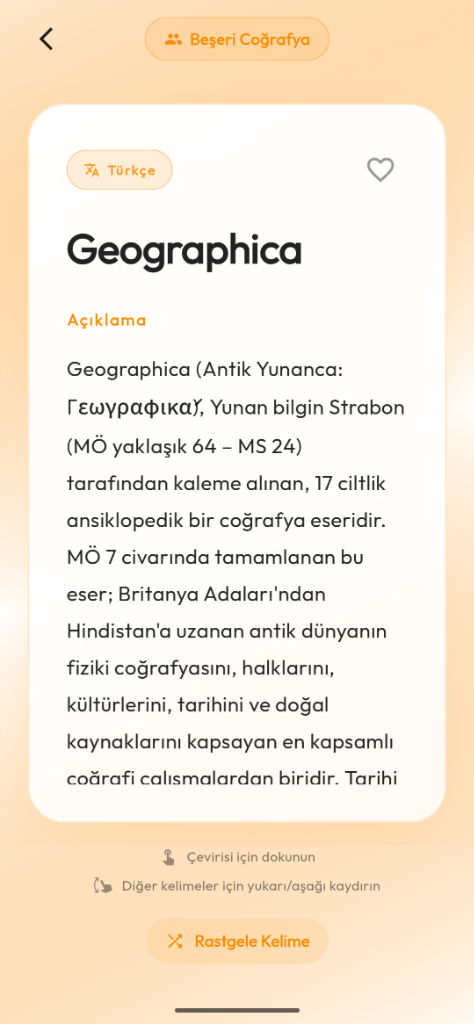 Geographica — Terim Detayı & Çeviri