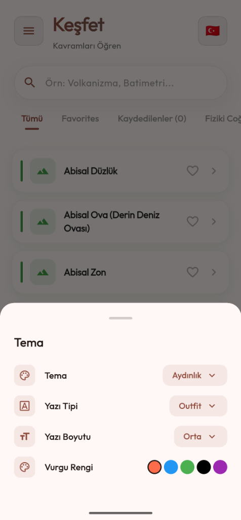 Geographica — Tema & Görünüm Ayarları